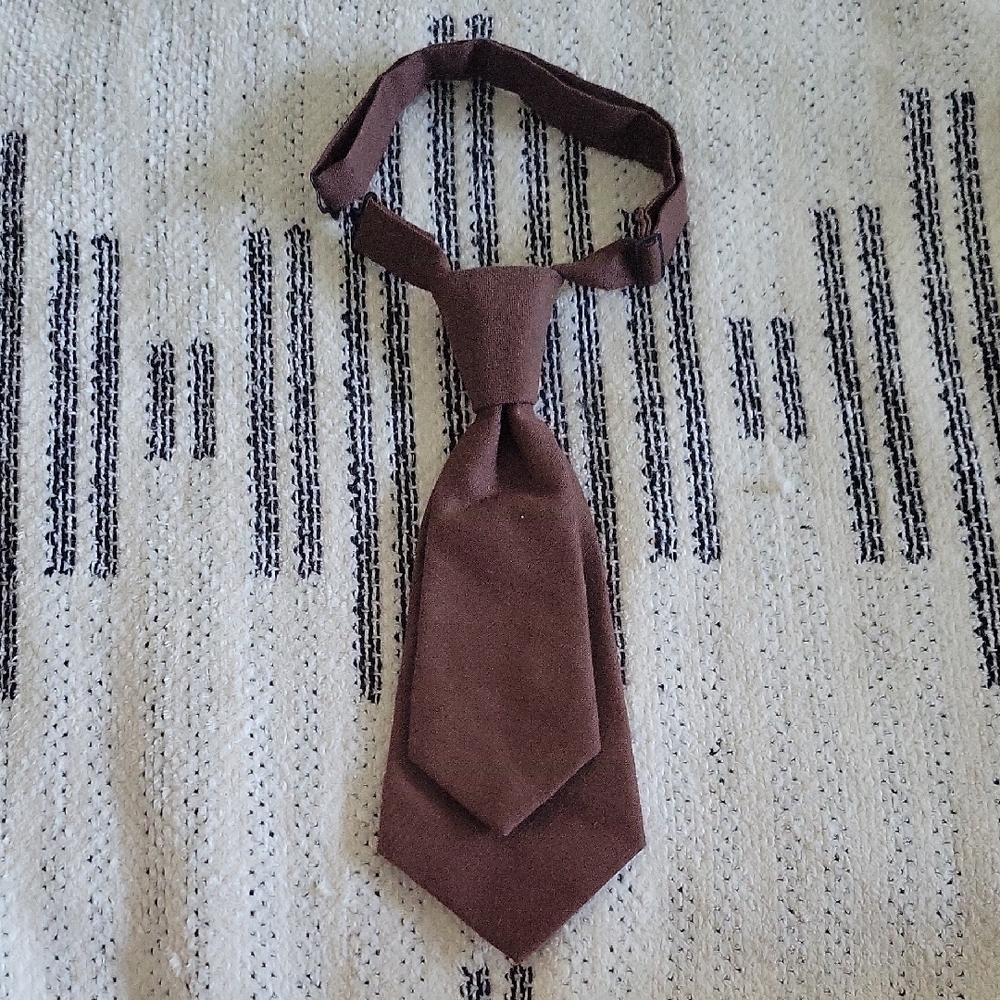 Women's Elegant Linen Brown Necktie